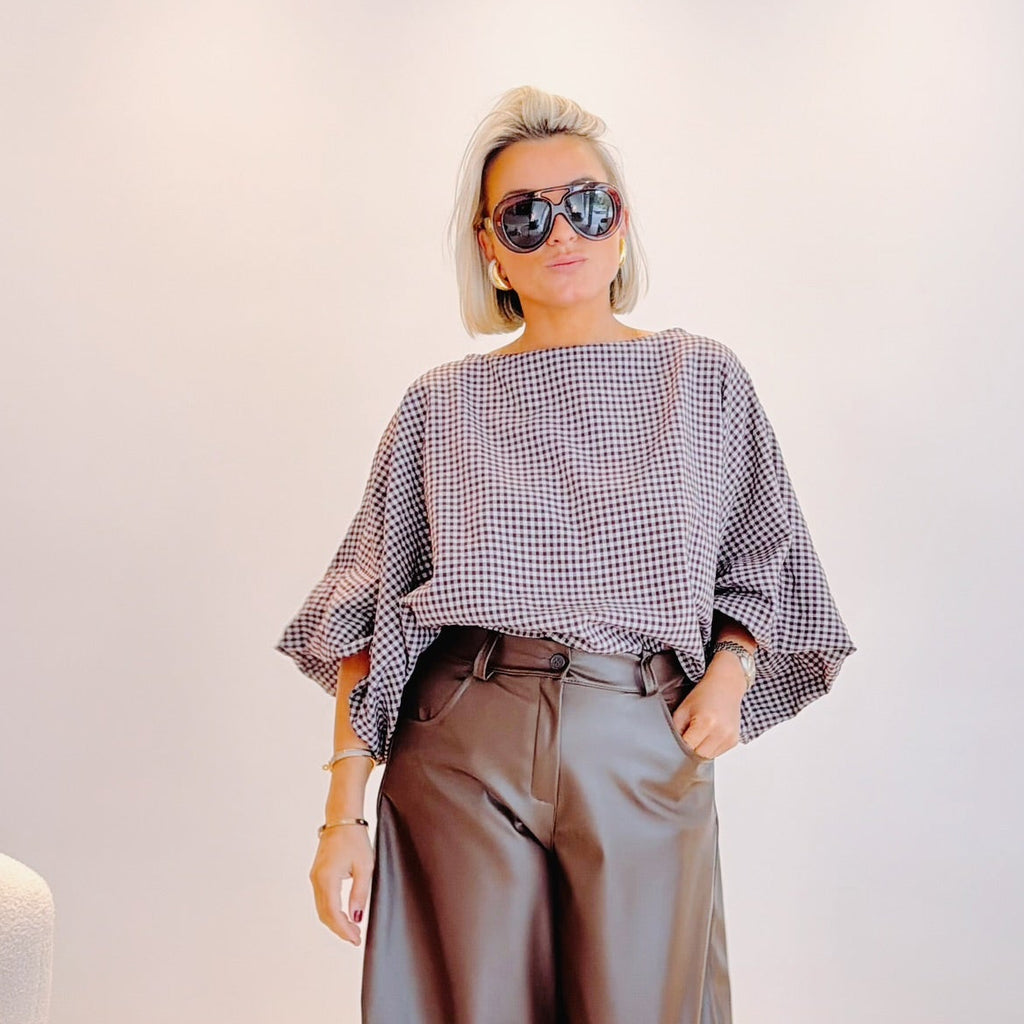 Blouse Claudine – Vichy mauve