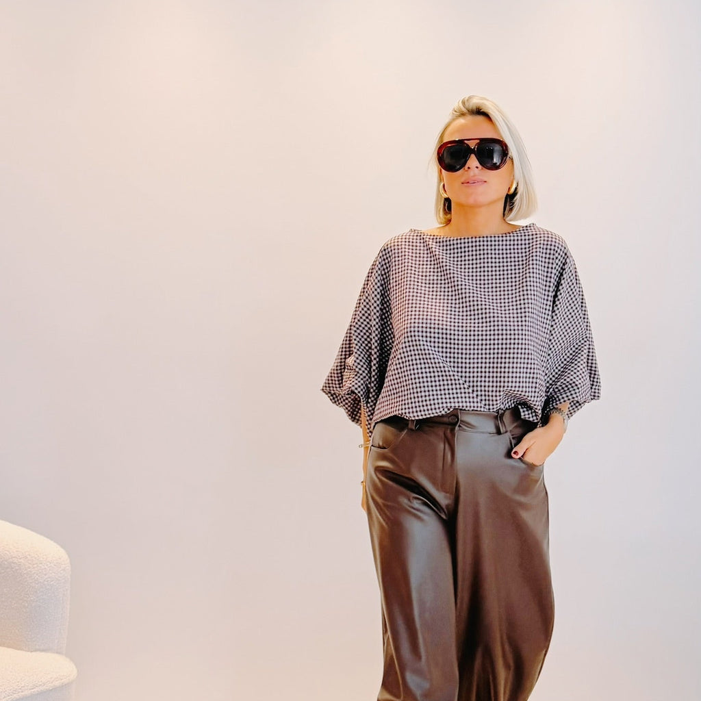 Blouse Claudine – Vichy mauve