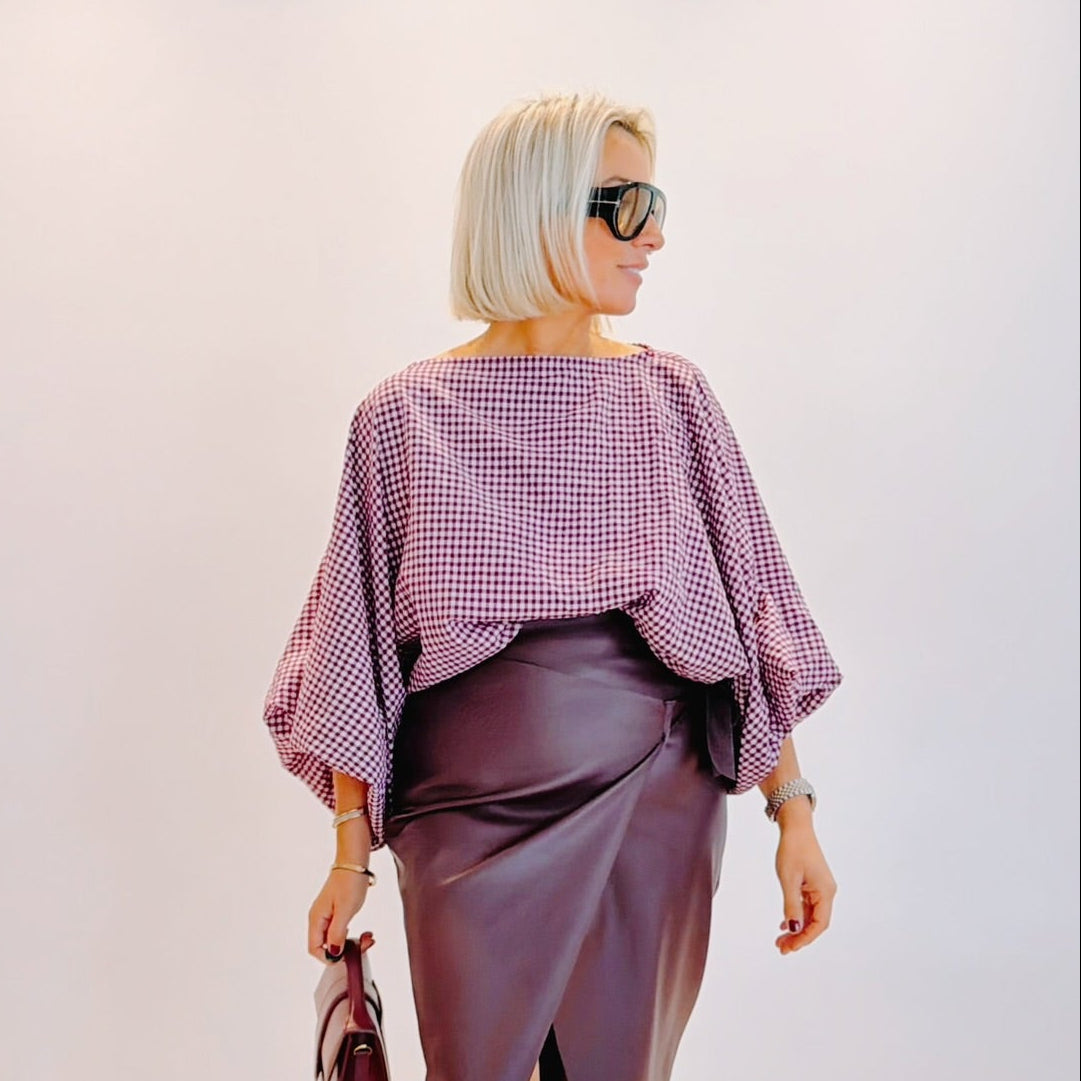 Blouse Claudine – Vichy bordeaux