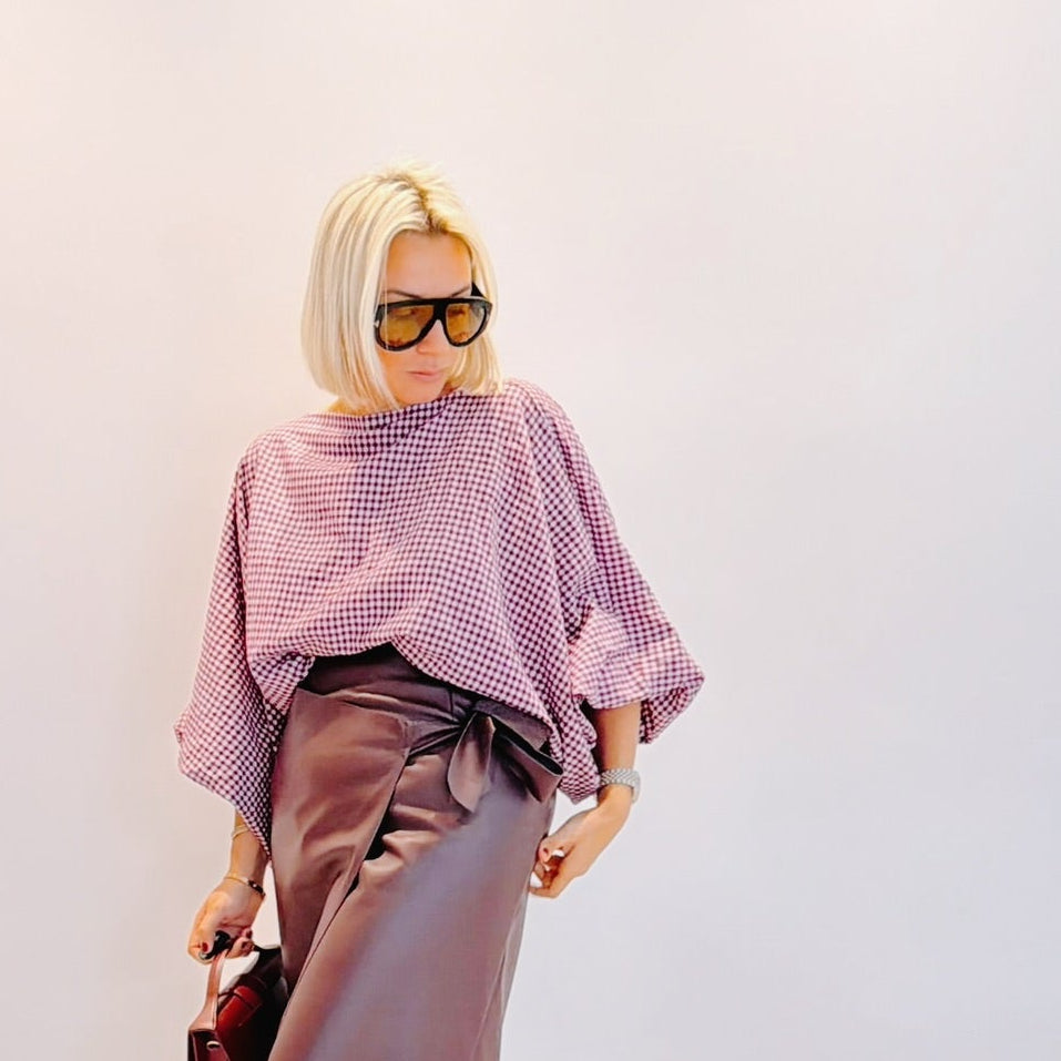 Blouse Claudine – Vichy bordeaux