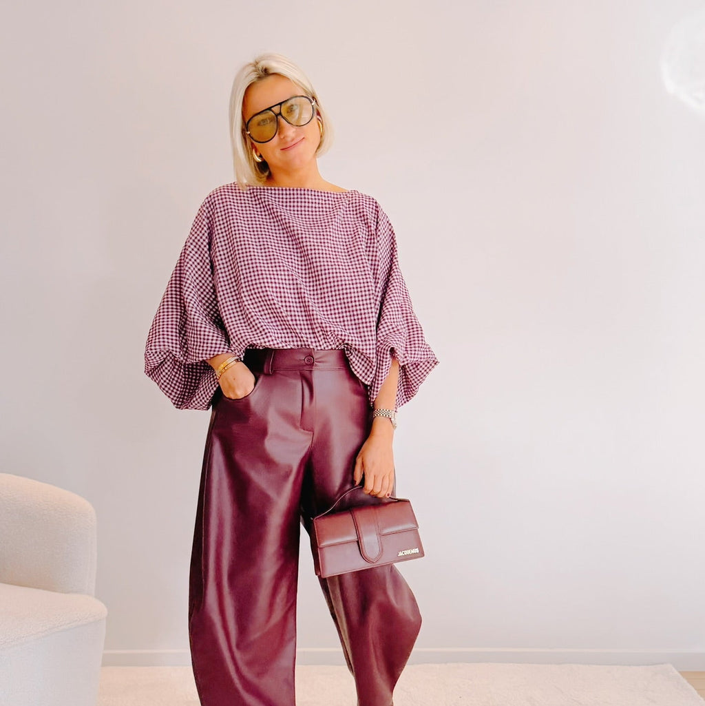 Blouse Claudine – Vichy bordeaux