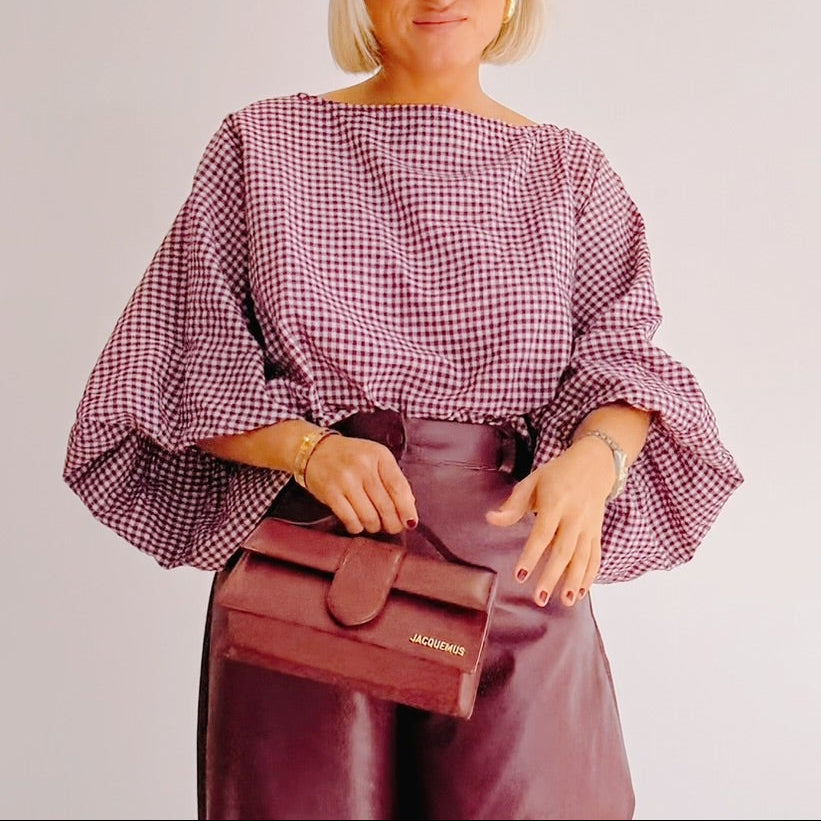 Blouse Claudine – Vichy bordeaux