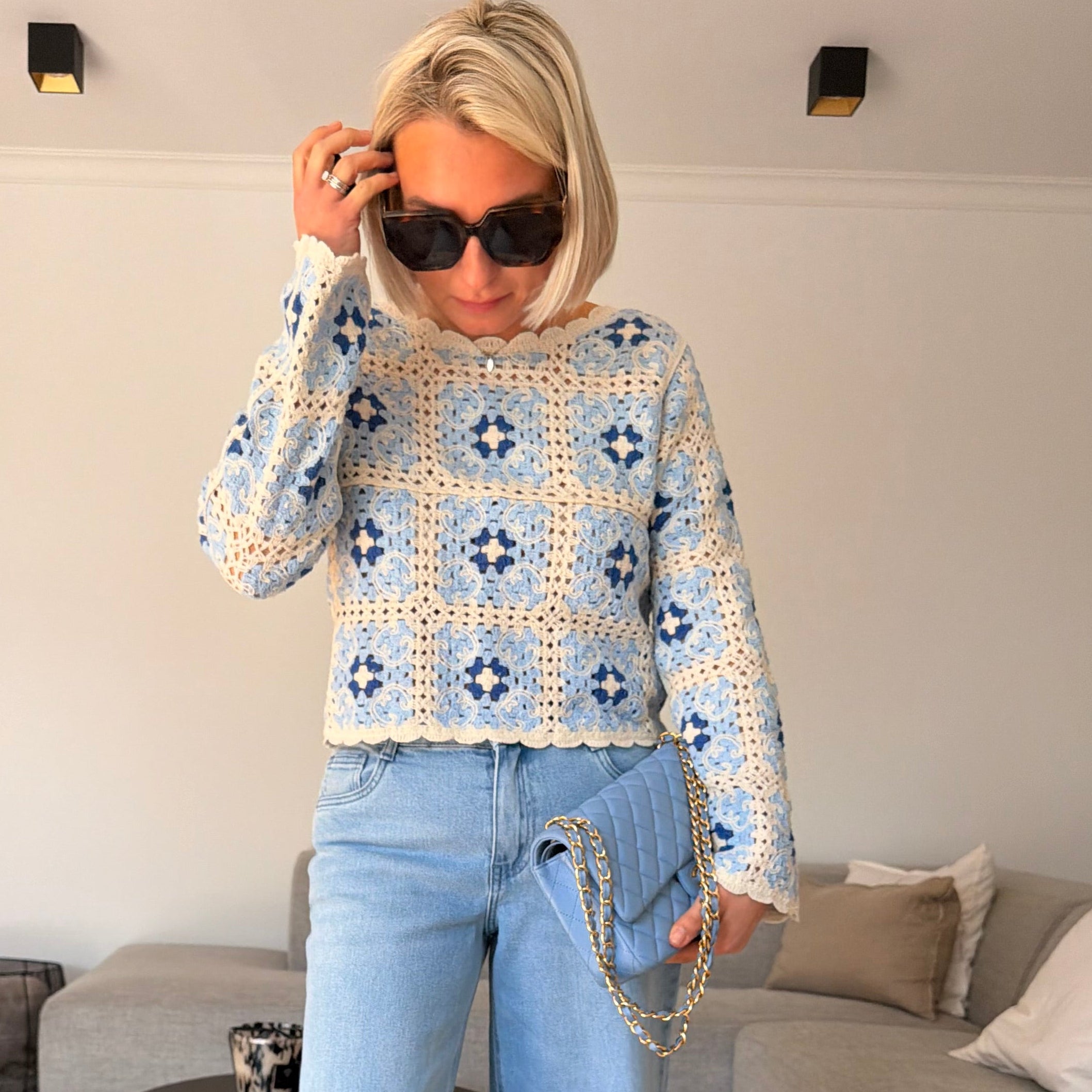Top Chloé bleu
