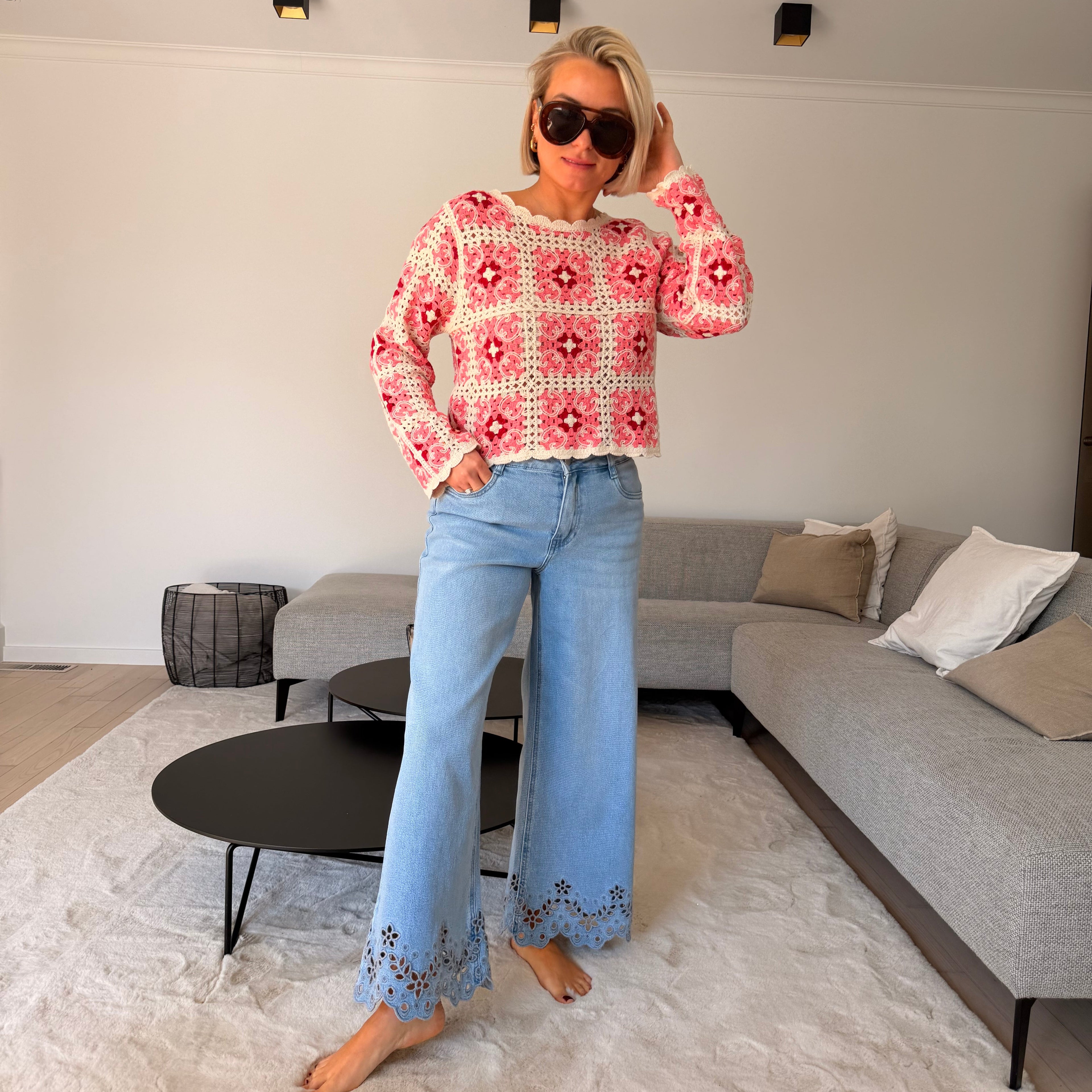 Top crochet femme – haut en crochet chic – top maille ajourée – top été élégant – haut tendance femme