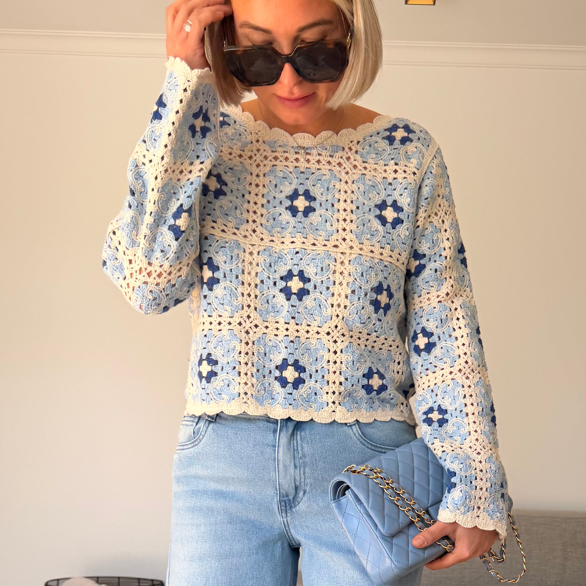 Top Chloé bleu