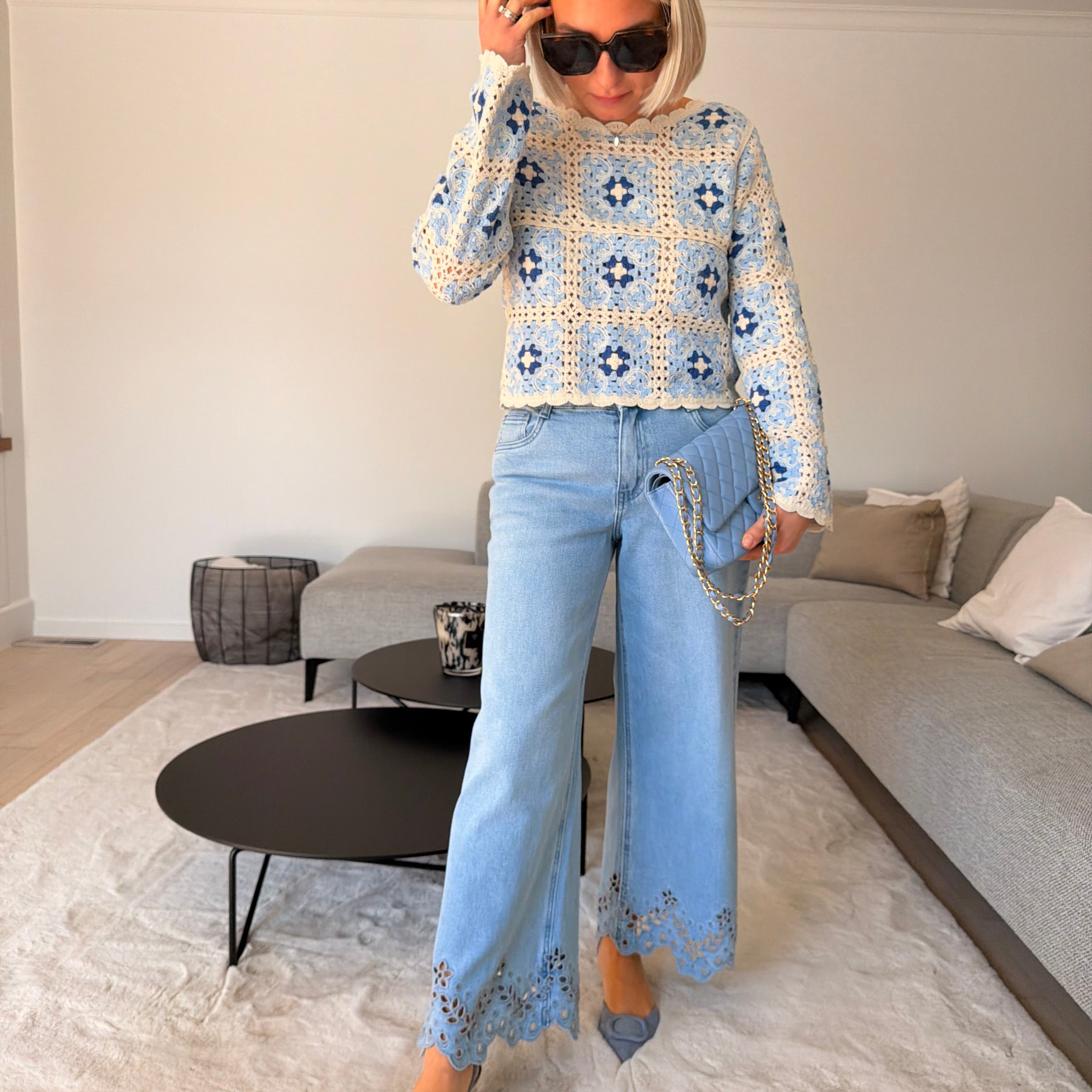 Top Chloé bleu