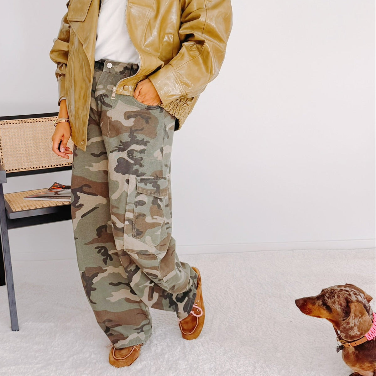 Jean camouflage femme coupe ballon – Léopold