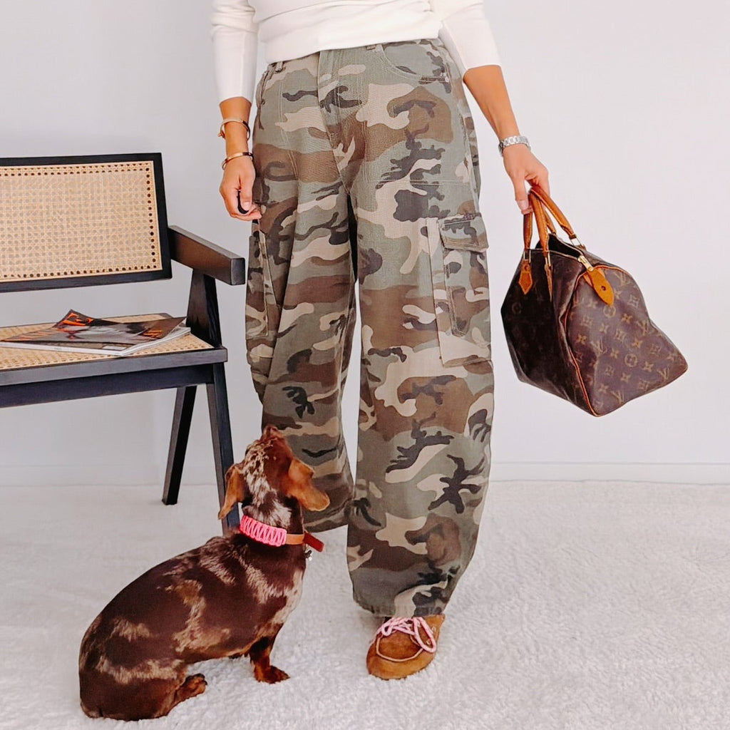 Jean camouflage femme coupe ballon – Léopold
