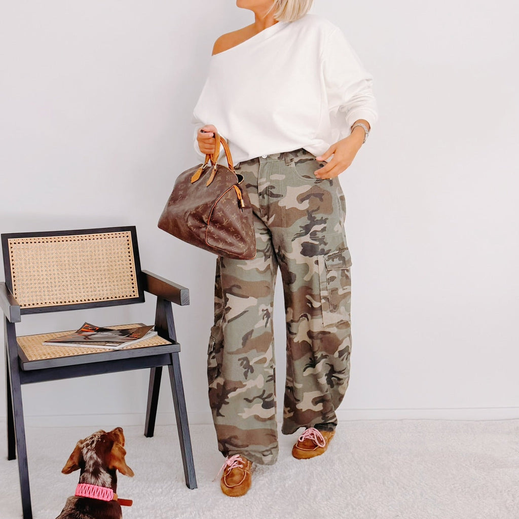 Jean camouflage femme coupe ballon – Léopold