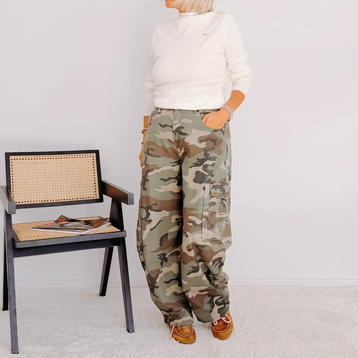 Jean camouflage femme coupe ballon – Léopold