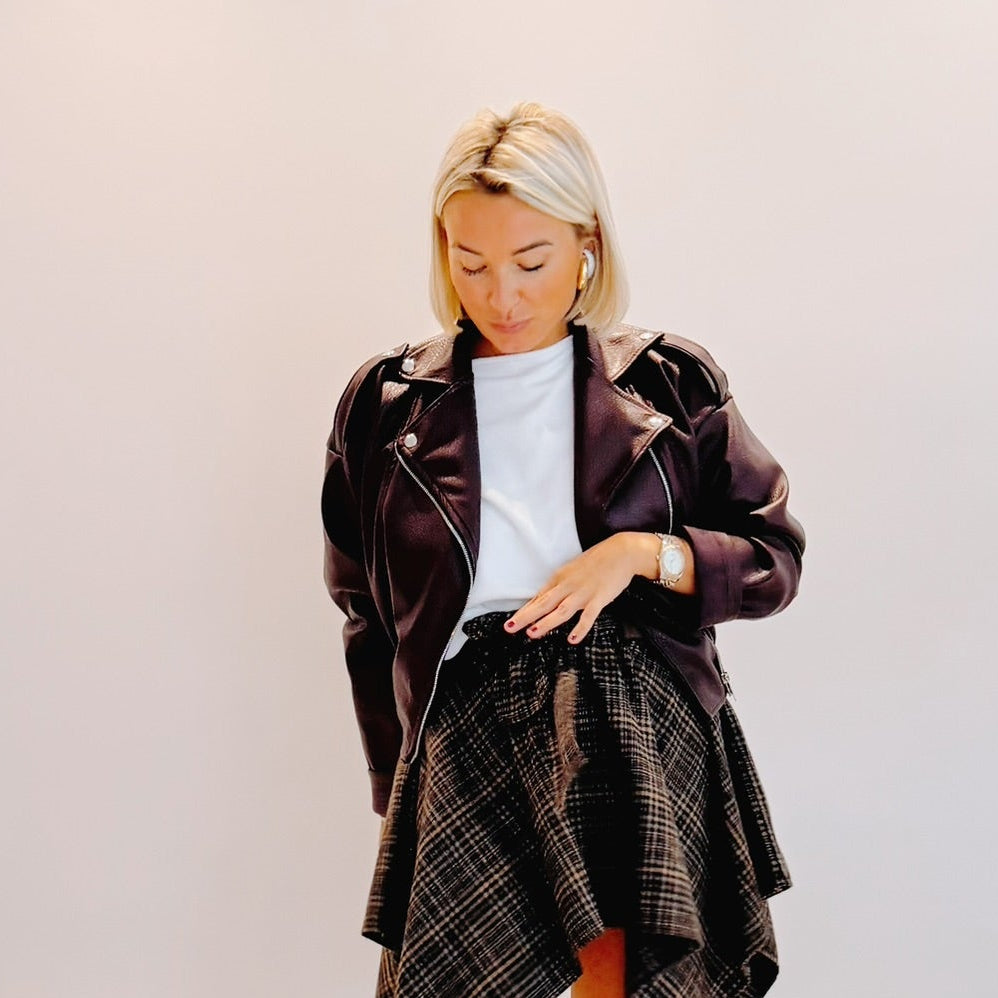 Perfecto Adèle – Bordeaux | Effet cuir oversize