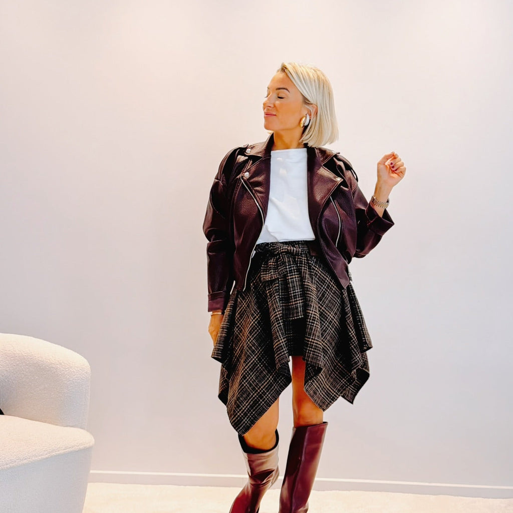 Perfecto Adèle – Bordeaux | Effet cuir oversize