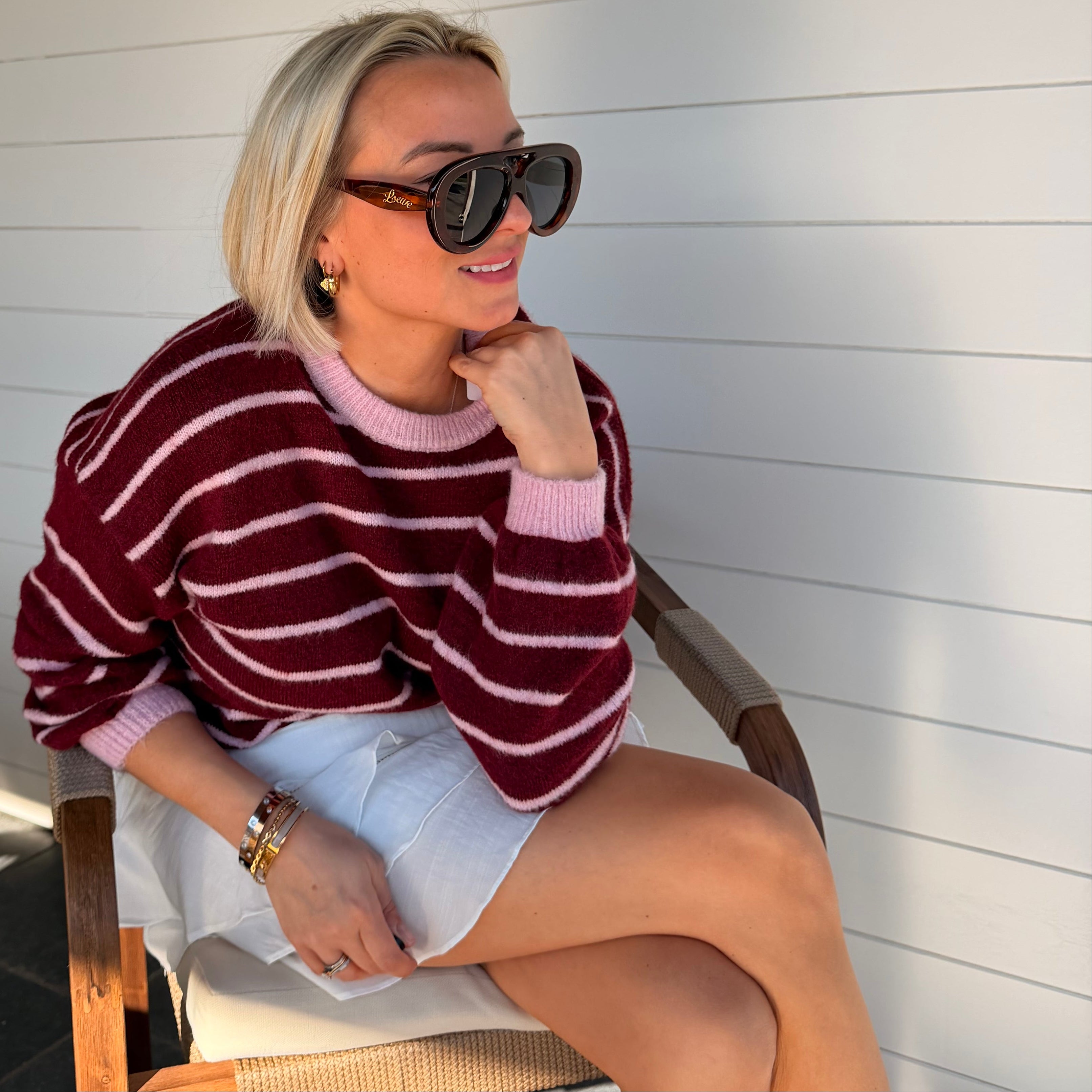 pull rayé femme
pull bordeaux femme
pull rose et bordeaux
pull oversize femme
pull tendance femme
pull marinière revisité
look casual chic femme
pull doux femme