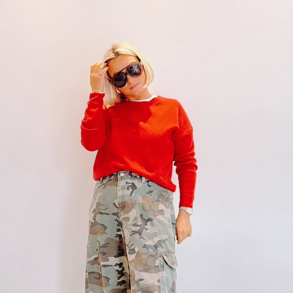 Pull Géraldine – Rouge | 100 % laine