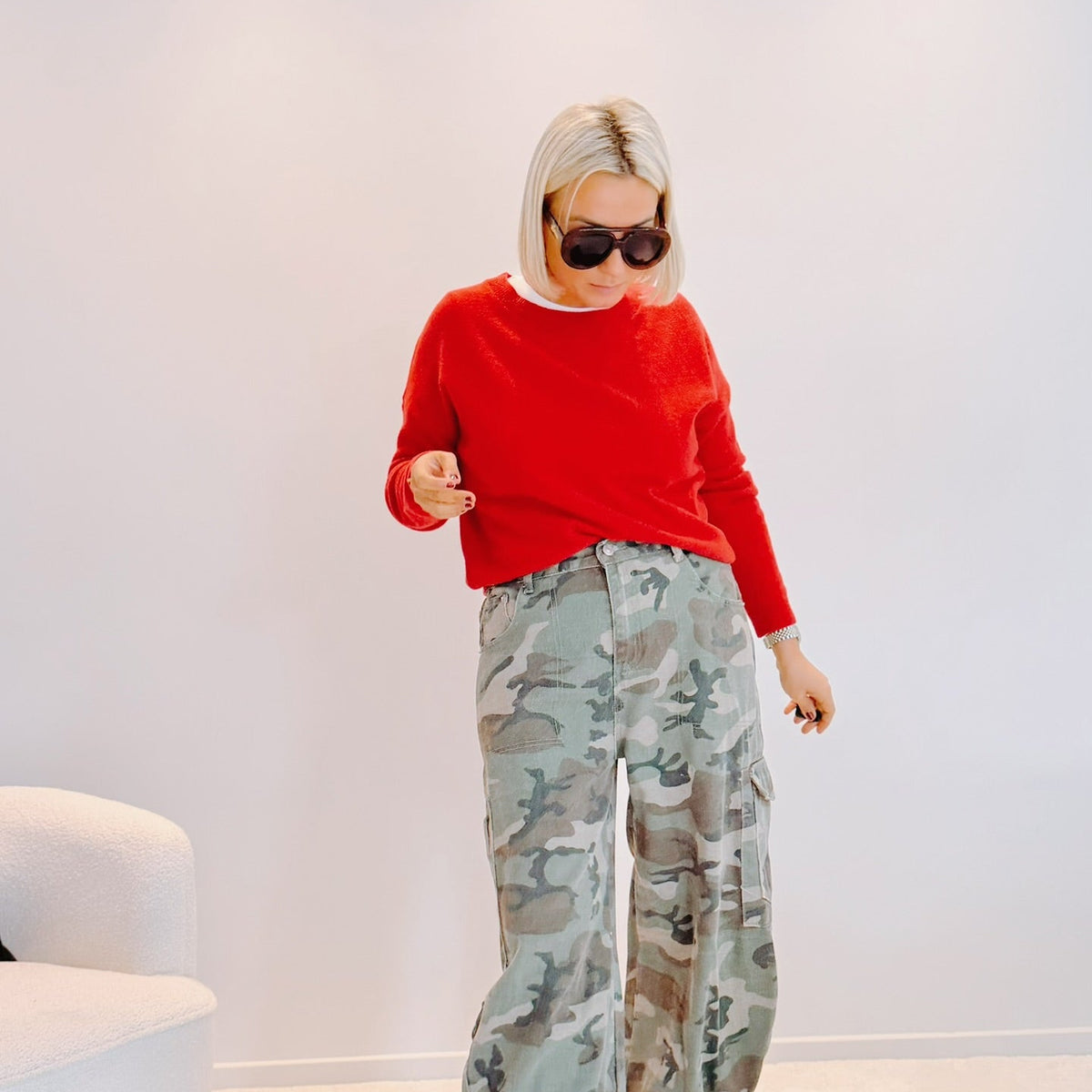 Pull Géraldine – Rouge | 100 % laine