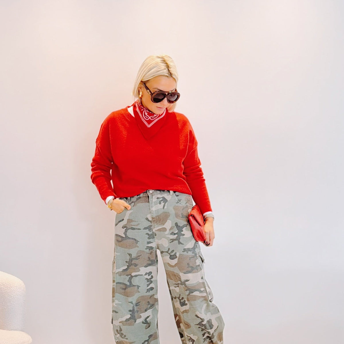 Pull Géraldine – Rouge | 100 % laine