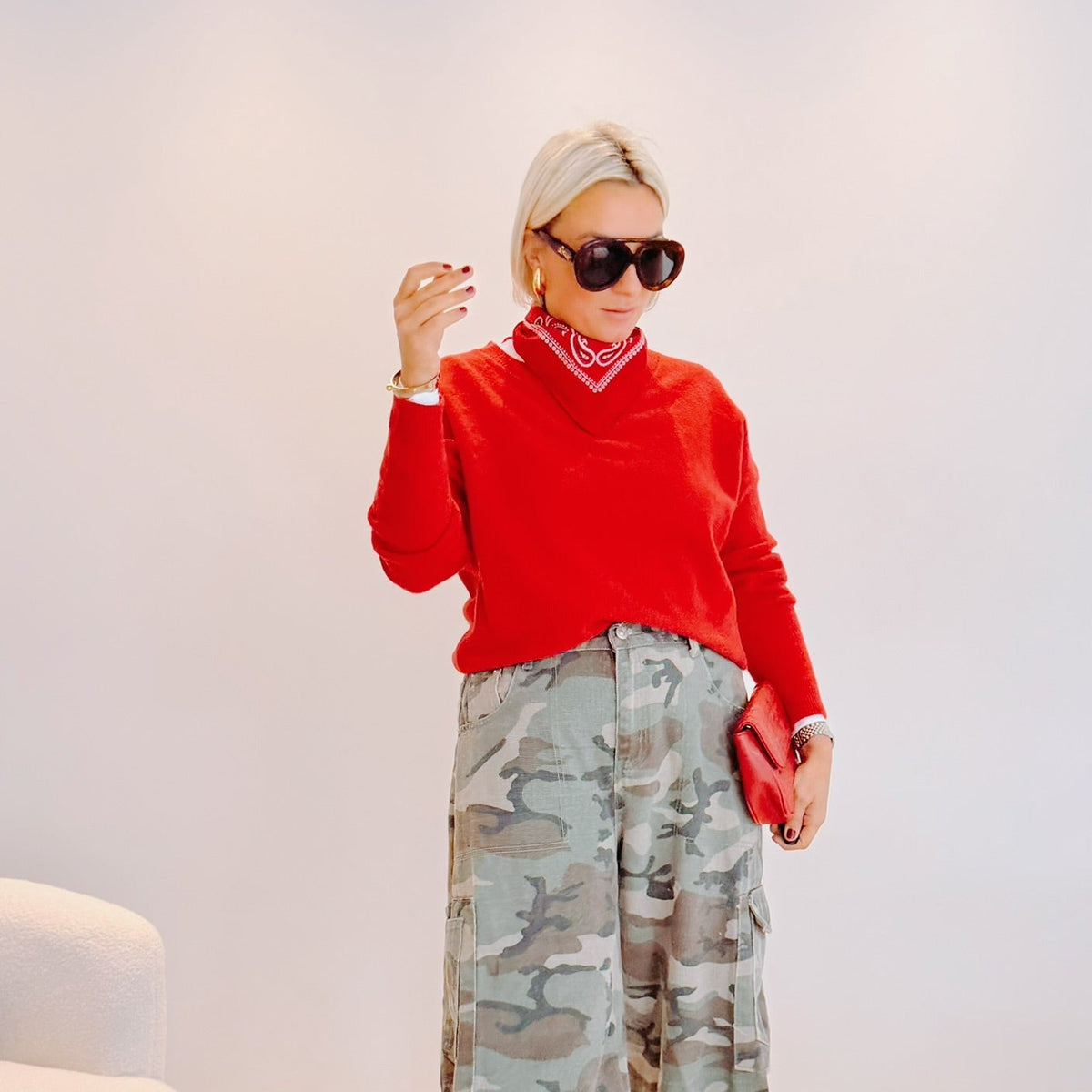 Pull Géraldine – Rouge | 100 % laine