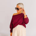 Pull asymétrique Alba bordeaux