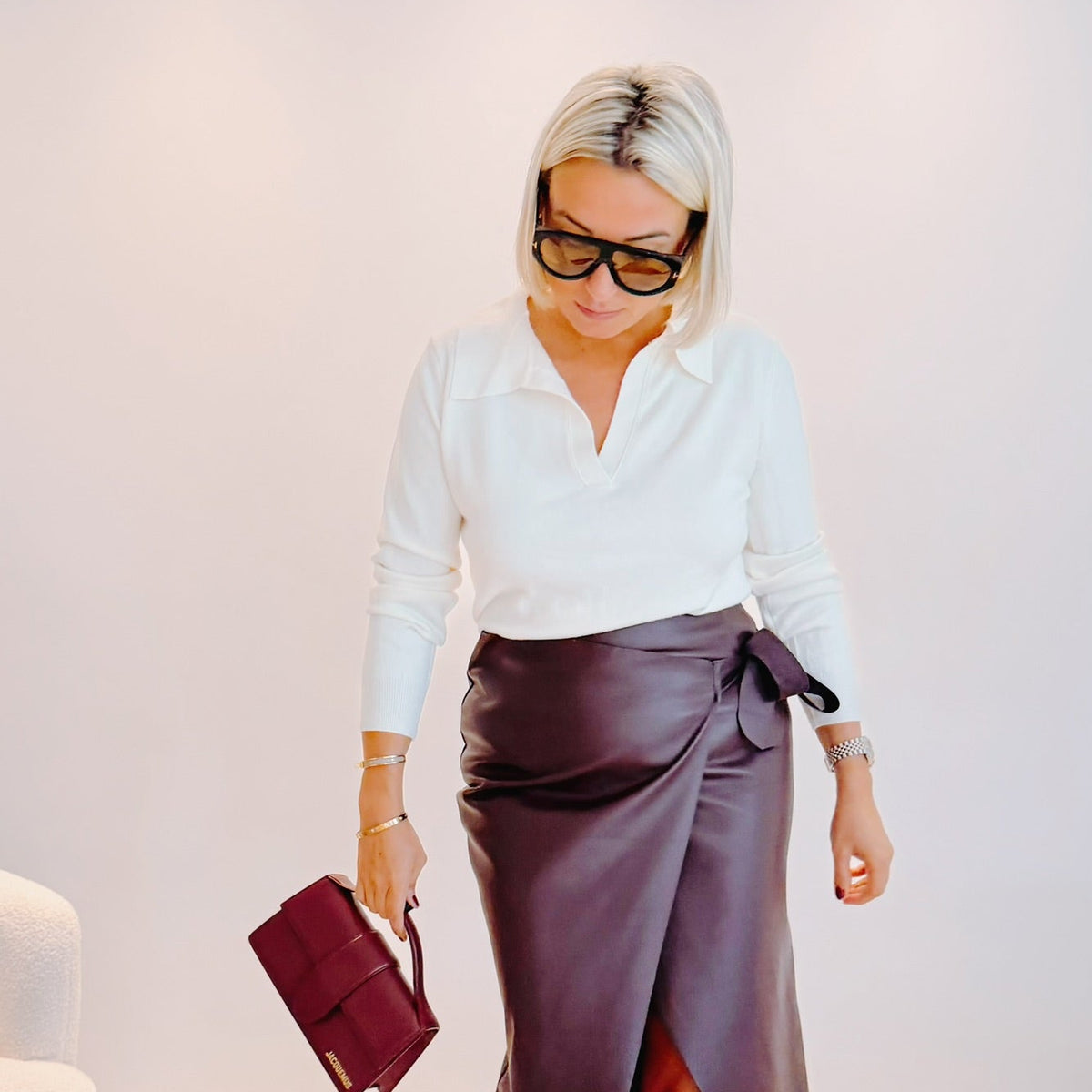 Polo Juliette – Blanc | Maille fine