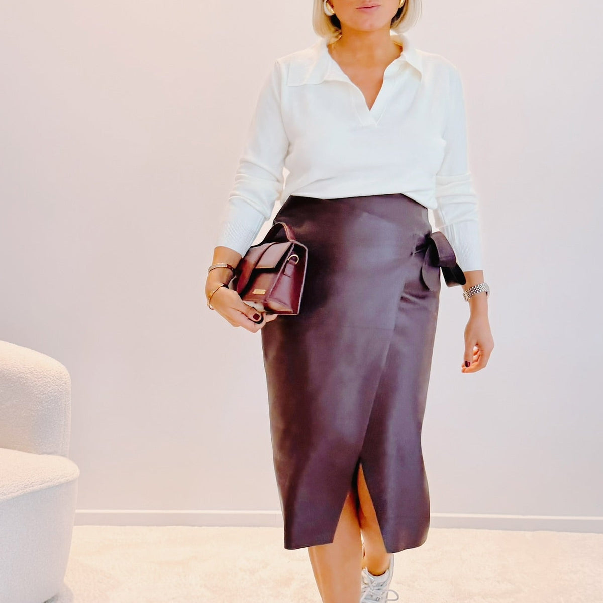Polo Juliette – Blanc | Maille fine