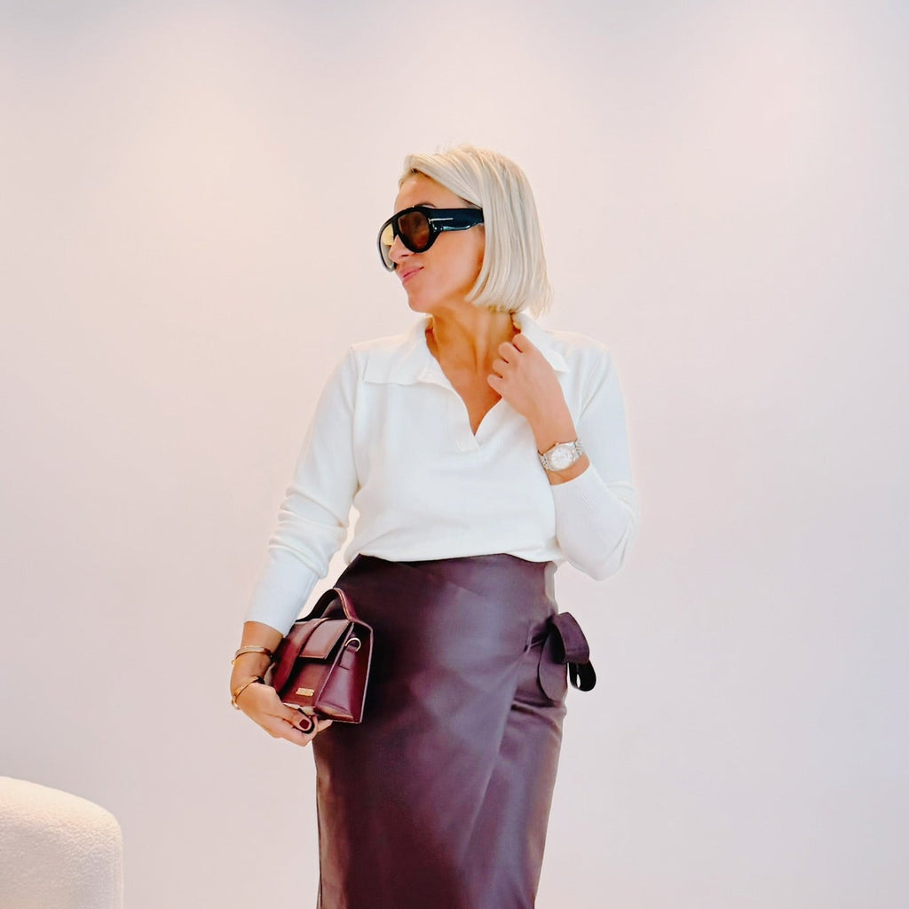 Polo Juliette – Blanc | Maille fine