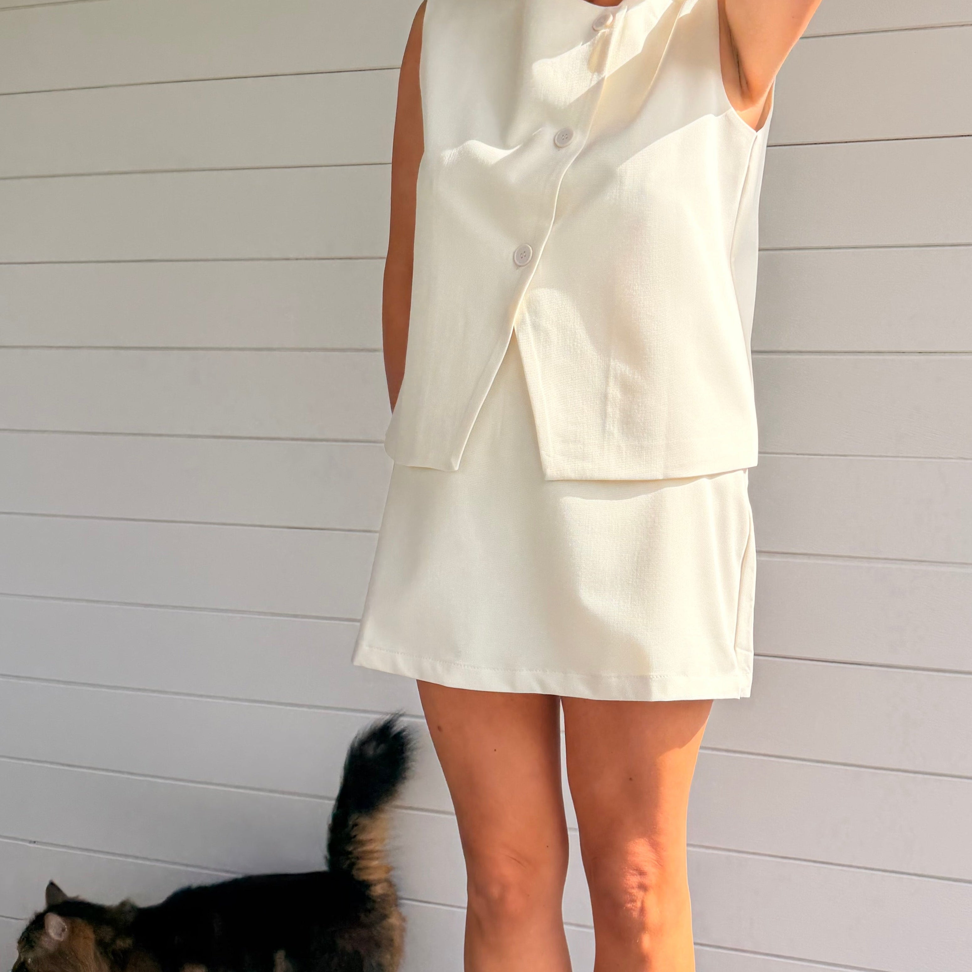 Jupe short Alix blanche