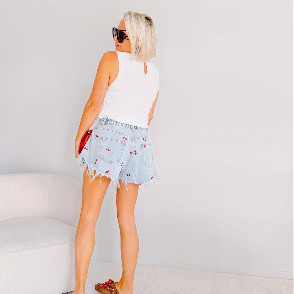 Short Cerise – Denim Clair