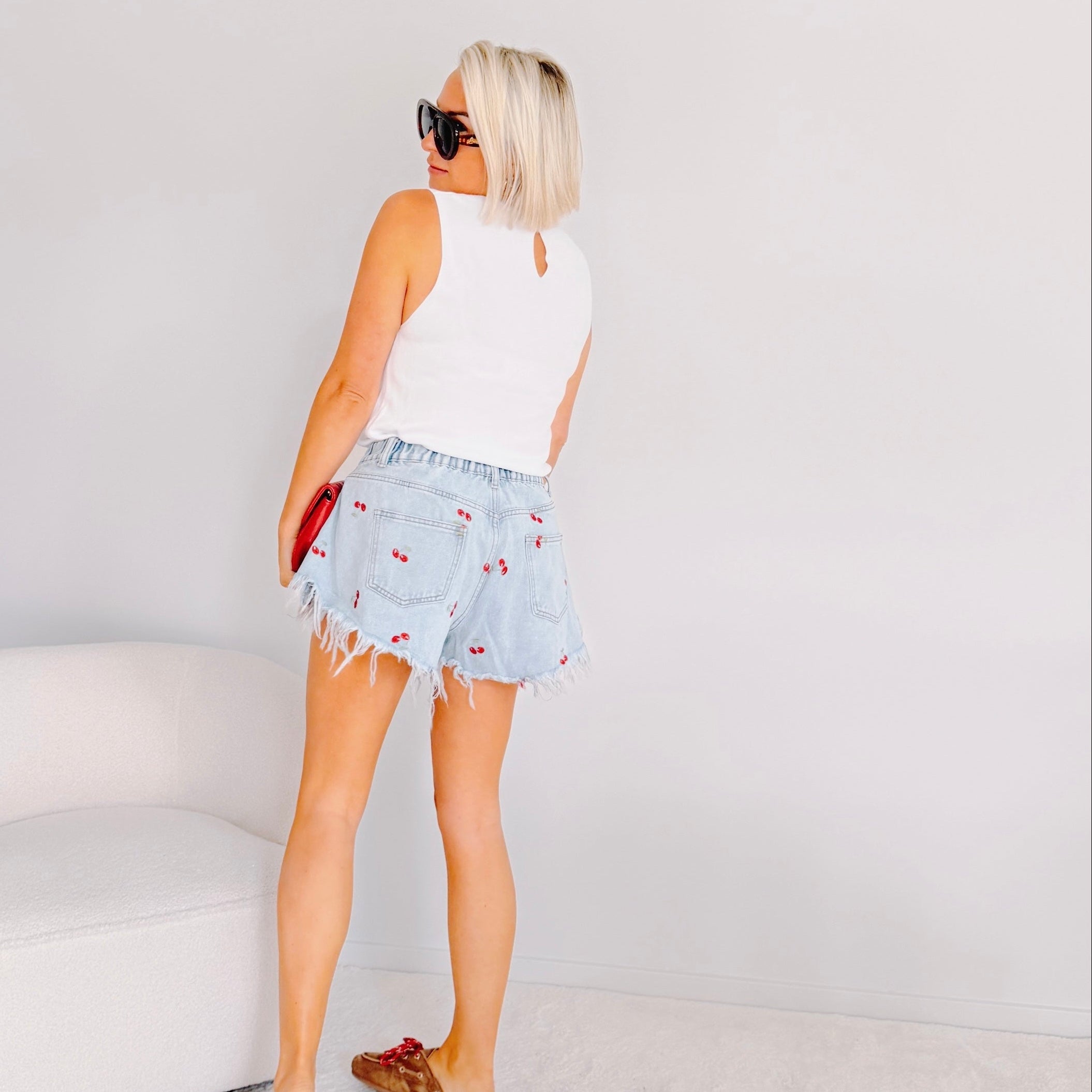 Short Cerise – Denim Clair