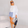 Short César Bandana Bleu Femme