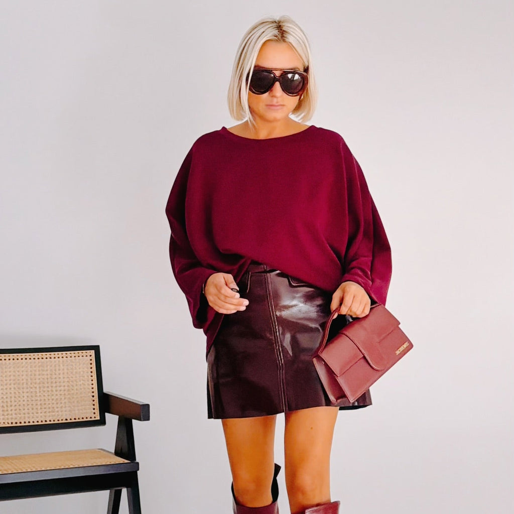 Sweat oversize bordeaux femme – Billie