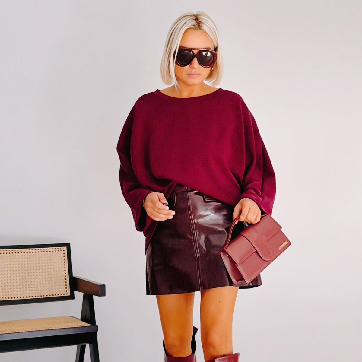 Sweat oversize bordeaux femme – Billie