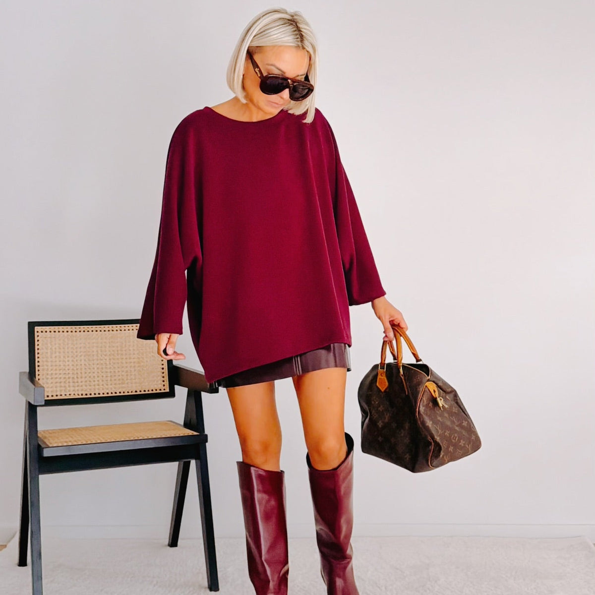 Sweat oversize bordeaux femme – Billie