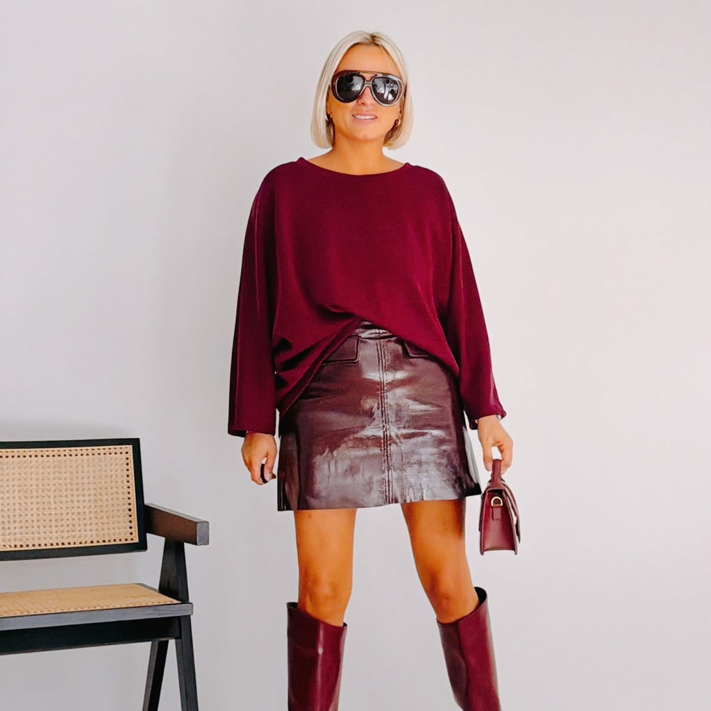 Sweat oversize bordeaux femme – Billie