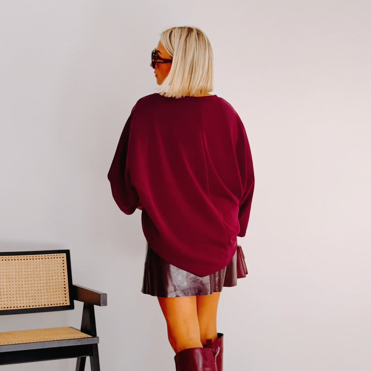 Sweat oversize bordeaux femme – Billie