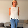 top blanc femme
top sans manches femme
top femme été
top élégant femme
top coupe évasée
look chic femme