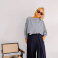 Top vichy bleu et blanc femme – Romy