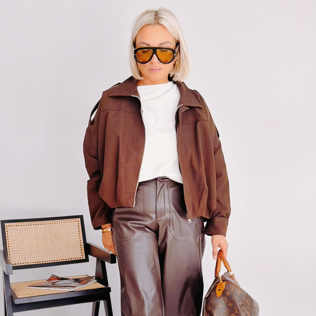 Veste Suzanne – Veste courte marron femme