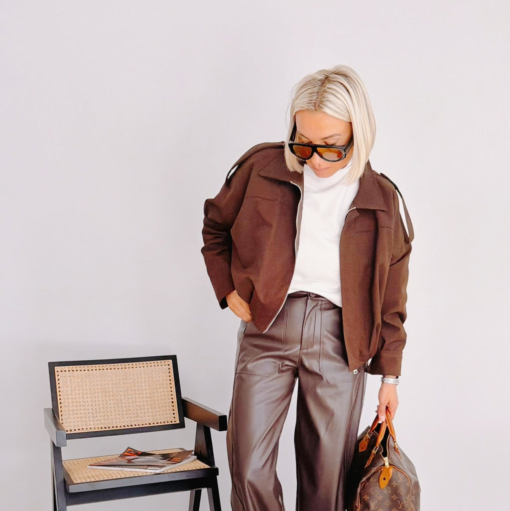 Veste Suzanne – Veste courte marron femme