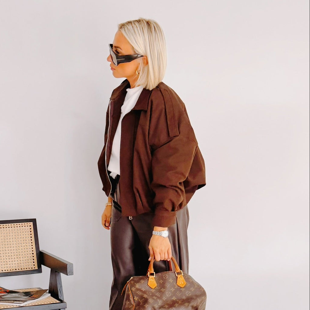 Veste Suzanne – Veste courte marron femme