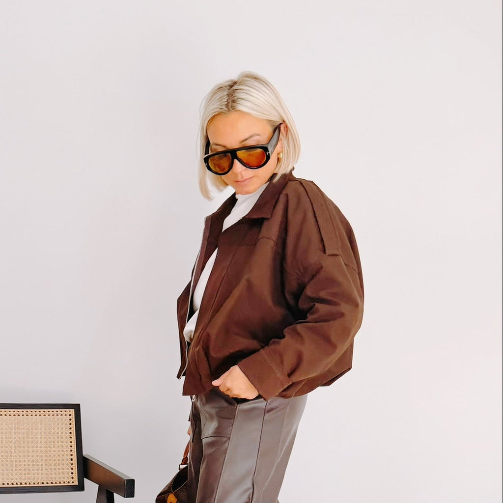 Veste Suzanne – Veste courte marron femme