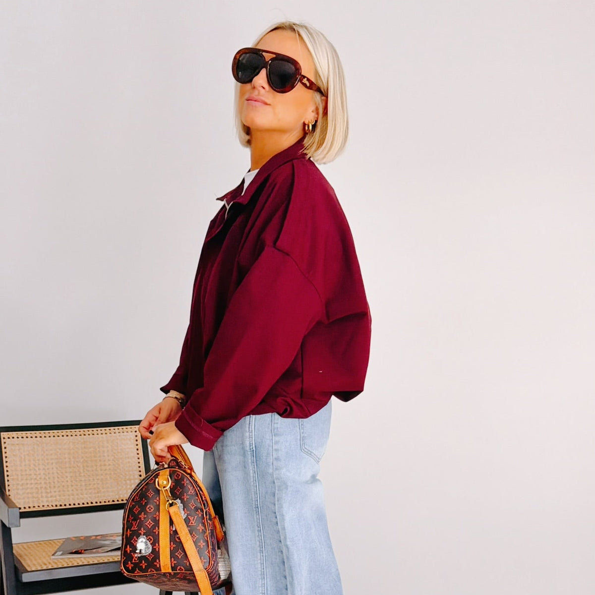 Veste Suzanne – Veste courte bordeaux femme